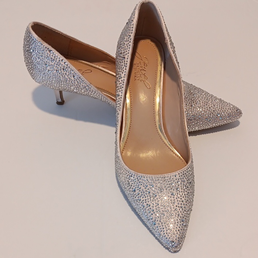 Jewel Badgley Mischka Sparkling Silver Heels